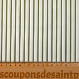 Coton tissé-teint Rudy rayé 3 mm kaki fond blanc