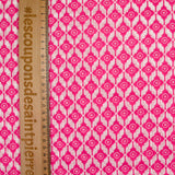 Coton indien imprimé Bangalore rose fond blanc