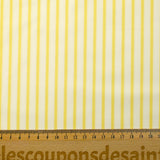Coton tissé-teint Rudy rayé 3 mm jaune beurre fond blanc
