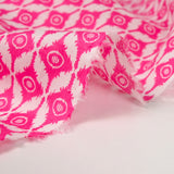 Coton indien imprimé Bangalore rose fond blanc