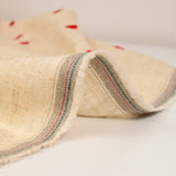 Lin viscose brodé coeur fond ficelle