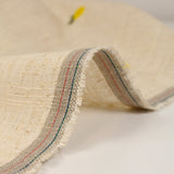 Lin viscose brodé citron fond ficelle
