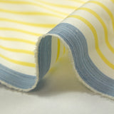 Coton tissé-teint Rudy rayé 3 mm jaune beurre fond blanc