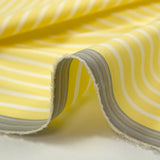 Coton tissé-teint Rudy rayé 3 mm blanc fond jaune beurre