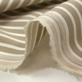 Coton tissé-teint Rudy rayé 3 mm blanc fond taupe