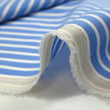 Coton tissé-teint Rudy rayé 3 mm blanc fond bleu ciel