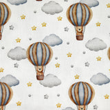 Piqué de coton imprimé montgolfière ourson