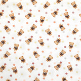 Piqué de coton imprimé ourson et pois