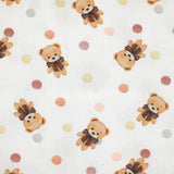 Algodón estampado de oso y guisante picado