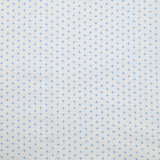 Piqué de coton imprimé coeur bleu fond blanc