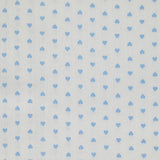 Cotton dive printed with blue heart white background