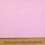 Piqué de coton imprimé à pois fond rose