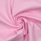 Piqué de coton imprimé à pois fond rose