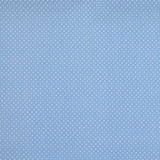 Piqué de coton imprimé à pois fond bleu