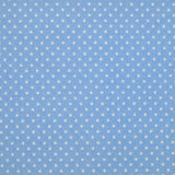 Piqué de coton imprimé à pois fond bleu