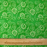 Coton batik imprimé Udaipur fond vert pomme