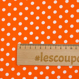 Coton imprimé pois 6mm orange