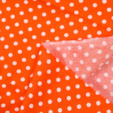 Coton imprimé pois 6mm orange