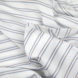 Polyviscose tissée-teinte fluide rayée ciel et marron