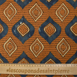 Coton indien imprimé Aligarh fond camel