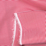 Polyester rayé 2mm rouge fond blanc