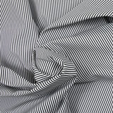 Polycoton rayé noir fond blanc