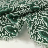 Coton batik imprimé Jodhpur fond vert foncé