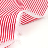 Polyester rayé 2mm rouge fond blanc