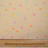 Fondo de beige de coloridos pequeñas estampadas de algodón