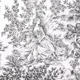 Piqué de coton toile de jouy noir