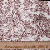 Piqué de coton toile de jouy marron