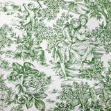 Piqué de coton toile de jouy vert