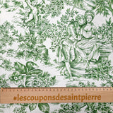 Piqué de coton toile de jouy vert