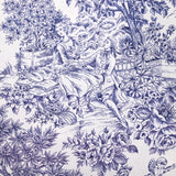 Tissus Piqué de coton toile de jouy marine