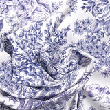 Piqué de coton toile de jouy marine