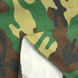 Satin de coton élasthanne camouflage vert et marron