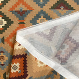 Coton imprimé fin mosaïque aztèque fond camel