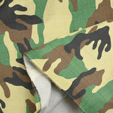 Satin de coton élasthanne camouflage beige et vert