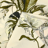 Coton imprimé monstera variegata fond écru