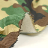 Satin de coton élasthanne camouflage beige et vert