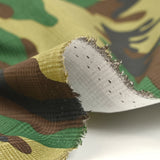 Satin de coton élasthanne camouflage vert et marron