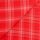 Mousseline de polyester à grands carreaux fond rouge