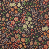 Tissu imperméable déperlant imprimé jardin floral orange