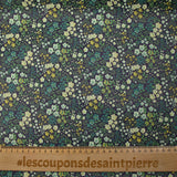 Tissu imperméable déperlant imprimé jardin floral vert