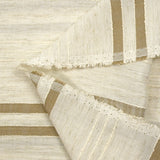 Viscose et coton rayé en relief taupe fond écru naturel