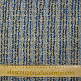 Tweed de laine mélangée lurex argent Carmen beige et bleu