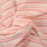 Coton tissé-teint Barco rayé rose fond écru