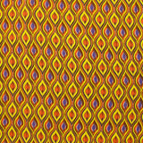 Crépon viscose lurex imprimé rivière curry et orange