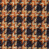 Tweed de laine mélangée à carreaux mauve, orange et beige
