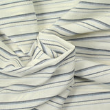 Coton tissé-teint Barco rayé bleu fond écru